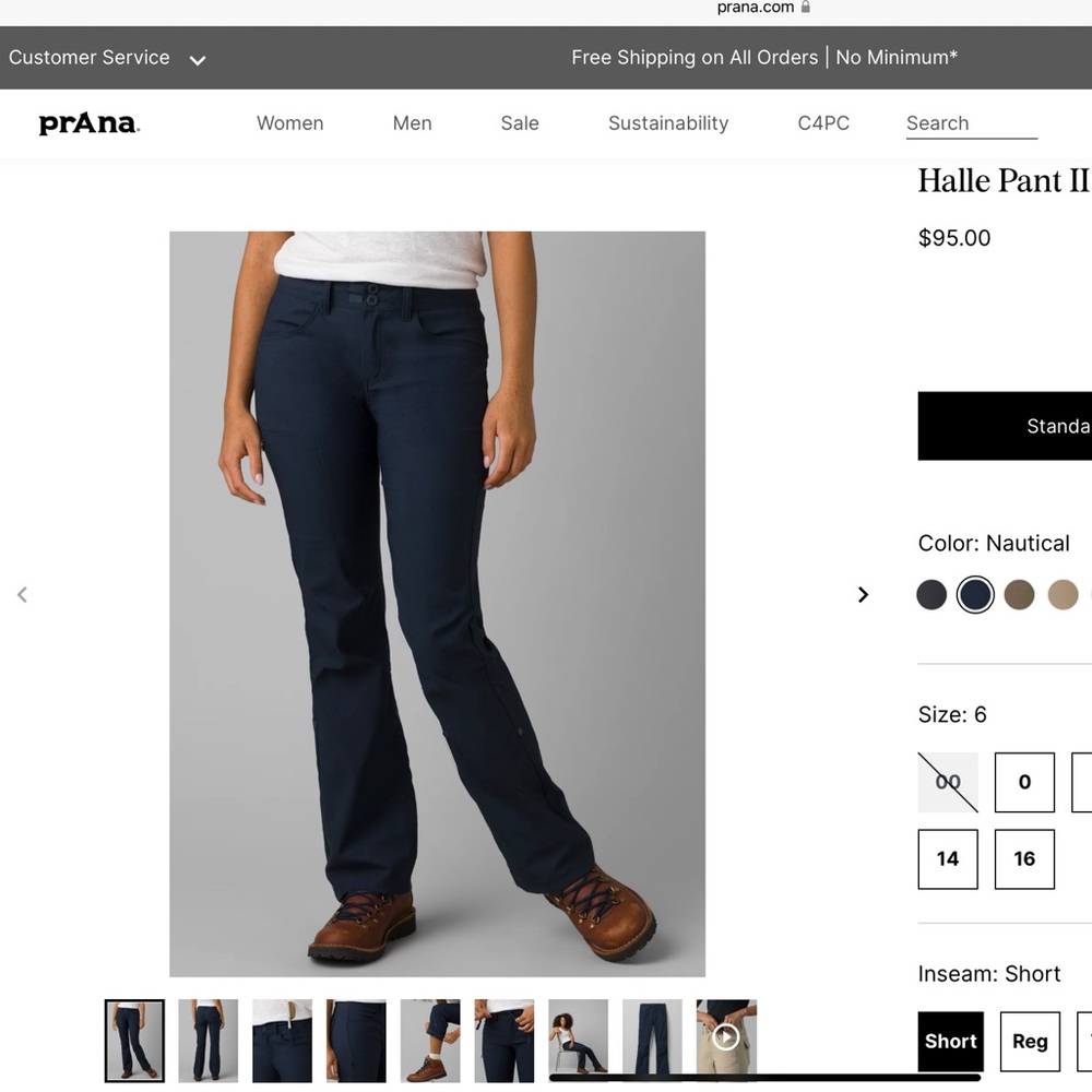 prAna Halle Pant II 6-short
